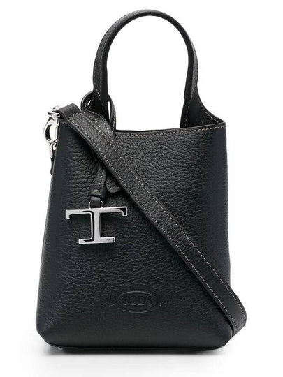 Micro Leather Mini Tote Bag Black - TOD'S - BALAAN 2