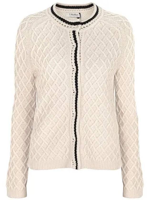 Beige Barbiera Wool Cashmere Cardigan BAVIERA 008 1209355 - MAX MARA - BALAAN 1