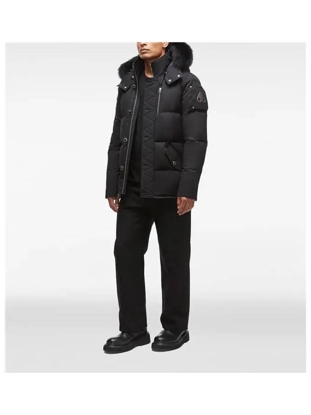 Threequarter Down Jacket Black Fox Fur Black - MOOSE KNUCKLES - BALAAN 4