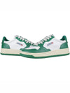 Men's Medalist Leather Low Top Sneakers Green - AUTRY - BALAAN 2