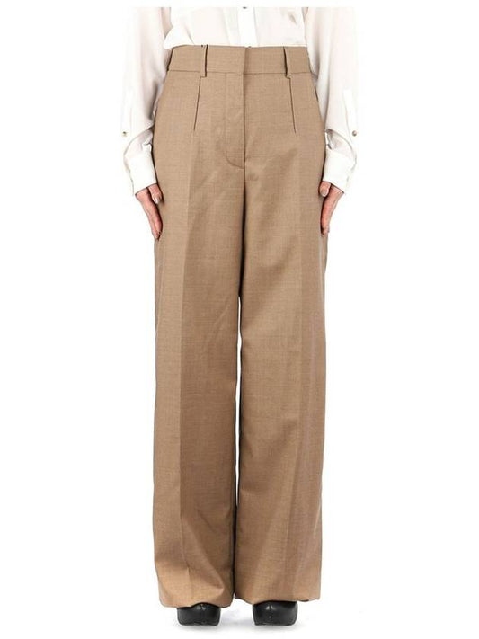 Wool Trousers High Waist Pants Brown - BURBERRY - BALAAN 2