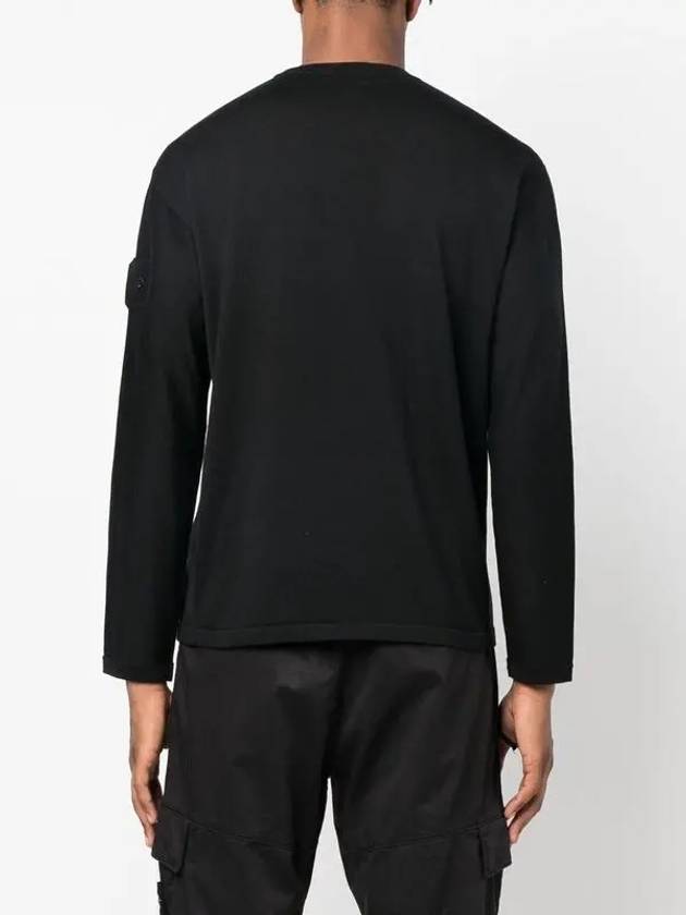 Wappen Patch Crew Neck Knit Top Black - STONE ISLAND - BALAAN 5