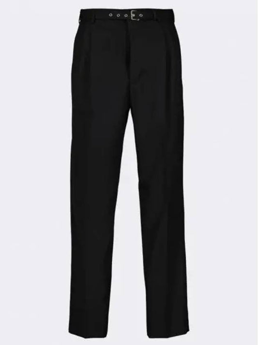 Wool Straight Pants Black - PRADA - BALAAN 2