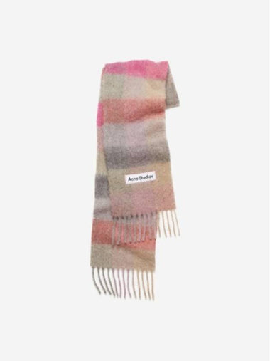 Mohair Check Wool Scarf CA0084 Pink - ACNE STUDIOS - BALAAN 1