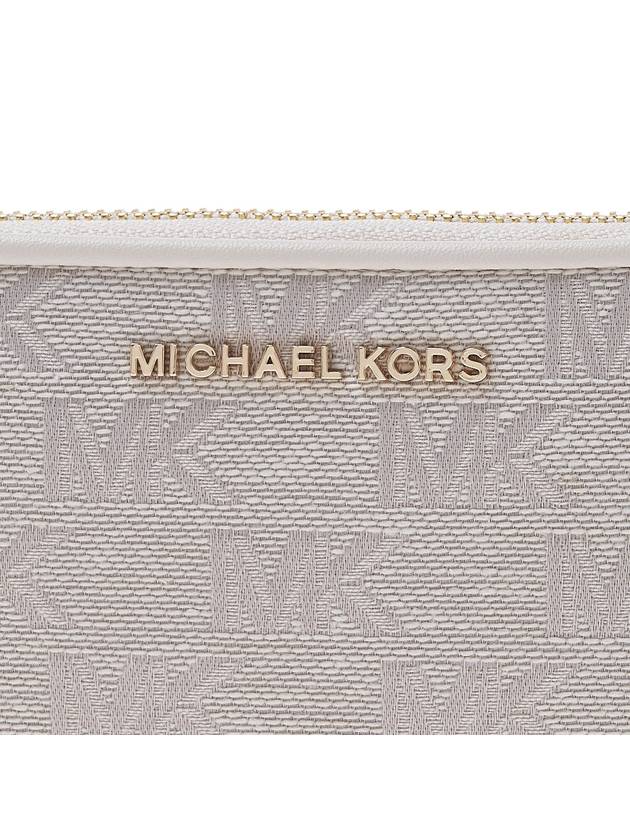 Jet Set Monogram Pattern Card Wallet White - MICHAEL KORS - BALAAN 7