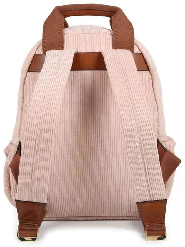 Kids Logo Embroidered Corduroy Backpack Pink C20275 454 - CHLOE - BALAAN 3