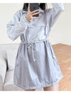 Long Sleeve Windbreaker Short Dress Grey - ADIDAS - BALAAN 3