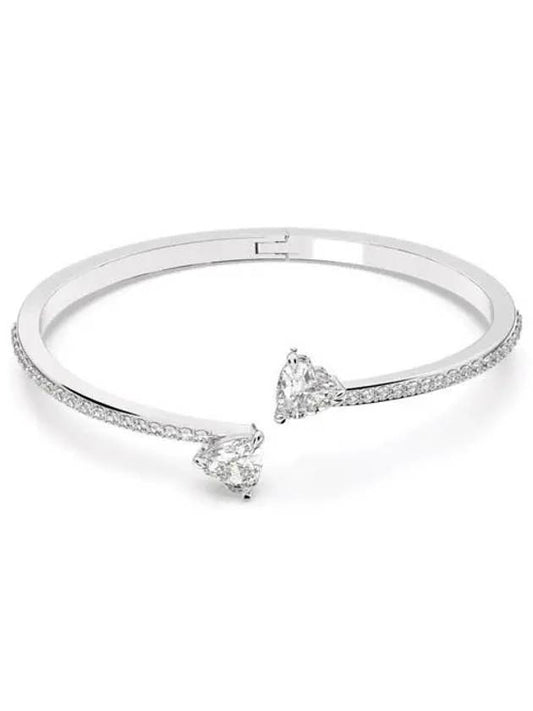 Mesmera Double Heart Crystal Bangle Bracelet Silver - SWAROVSKI - BALAAN 2