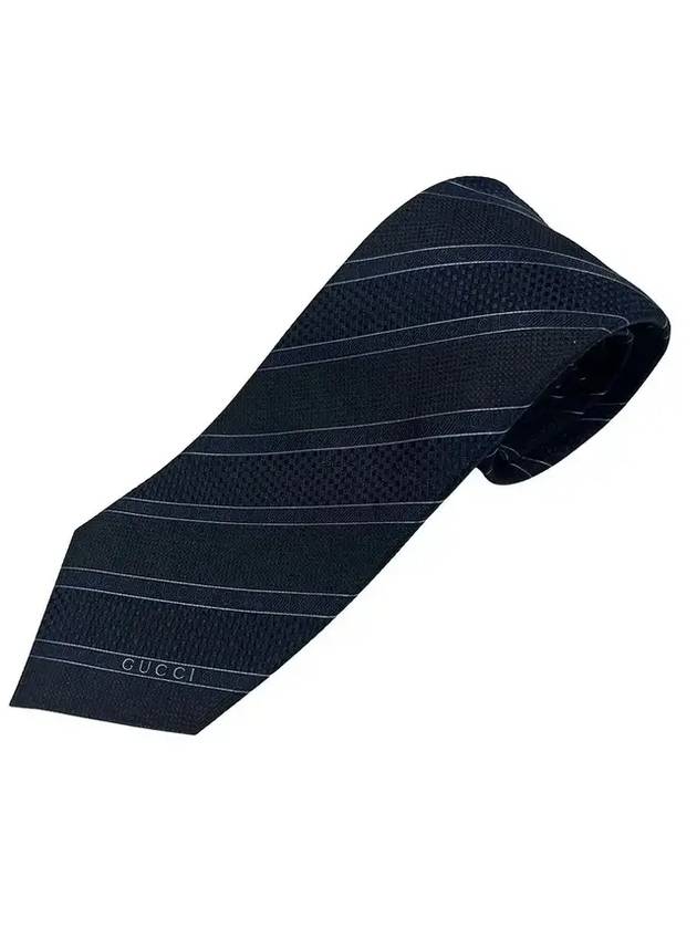 Men's Striped Tie Dark Navy - GUCCI - BALAAN 1