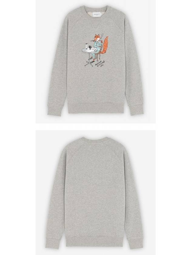 Oly Coffee Fox Classic Cotton Sweatshirt Grey Melange - MAISON KITSUNE - BALAAN 5