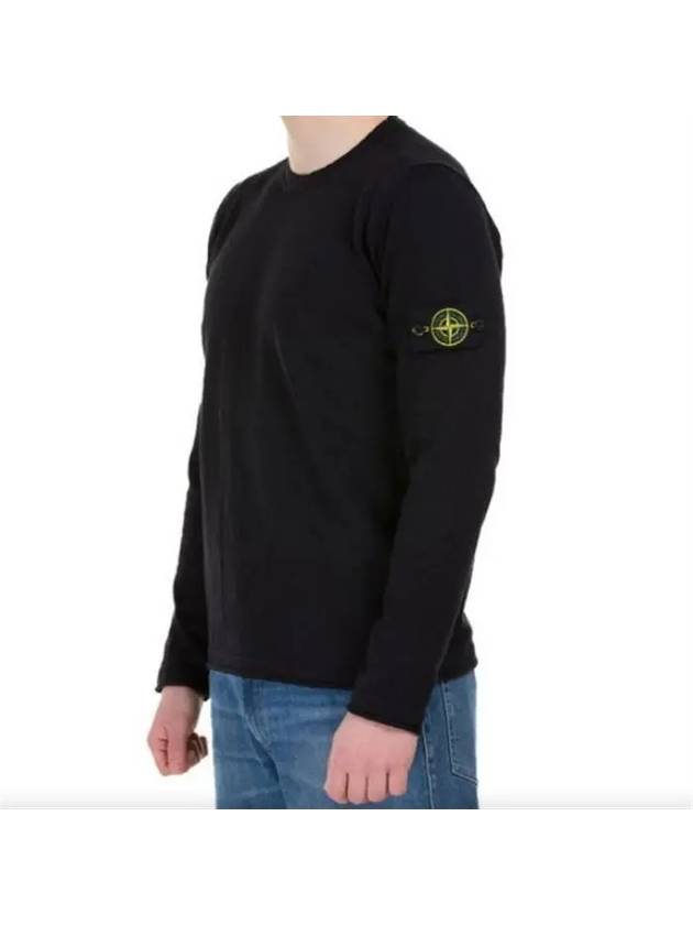 Wappen Patch Crew Neck Knit Top Black - STONE ISLAND - BALAAN 3