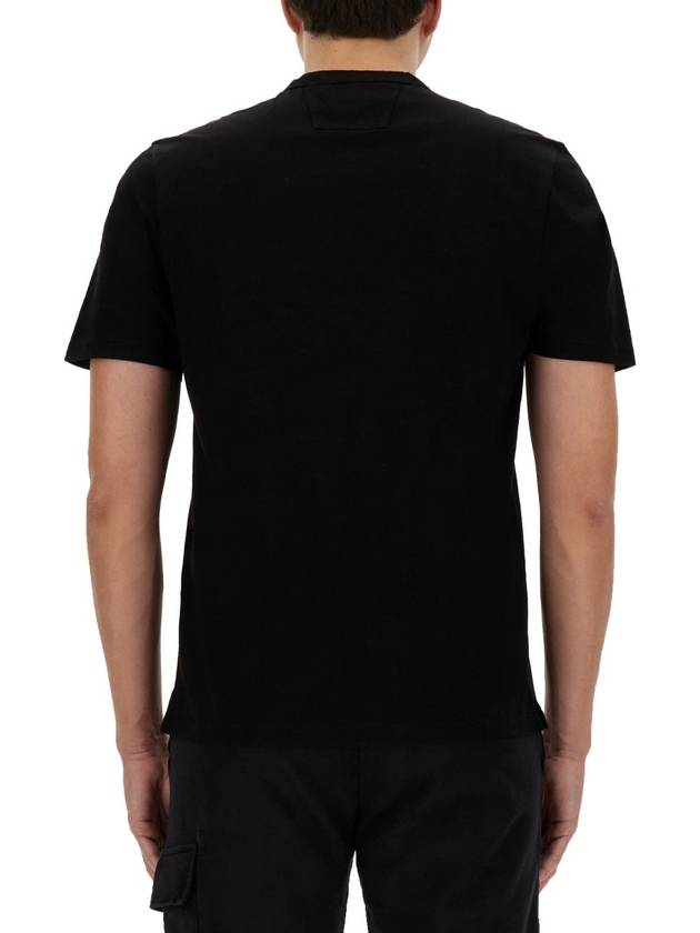 Mercerized Jersey Pocket Short Sleeve T-Shirt Black - CP COMPANY - BALAAN 4