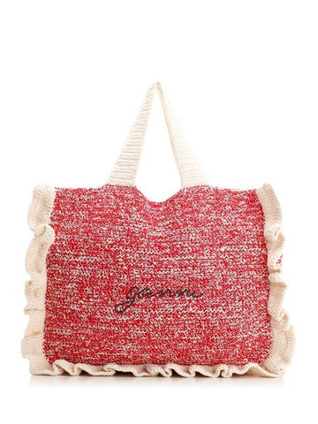 Crochet Tote Bag Pink - GANNI - BALAAN 1