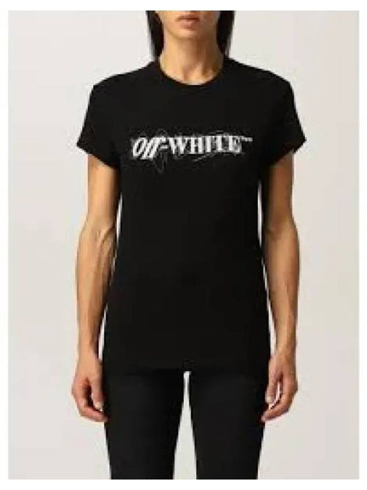 Pen Logo Print Dress Short Sleeve T-Shirt Black - OFF WHITE - BALAAN 2