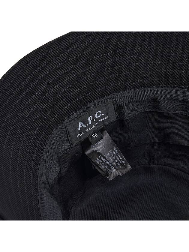 Thais Logo Embroidered Pocket Cotton Canvas Bucket Hat Black - A.P.C. - BALAAN 10