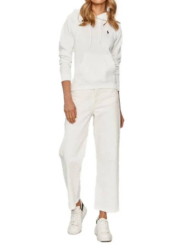 Women's Embroidered Logo Long Sleeve Hoodie White - POLO RALPH LAUREN - BALAAN 3