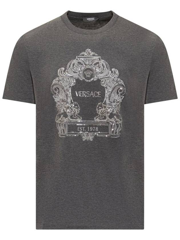 Short Sleeve T-Shirt 10139441A09893 1E210 GRAY - VERSACE - BALAAN 2