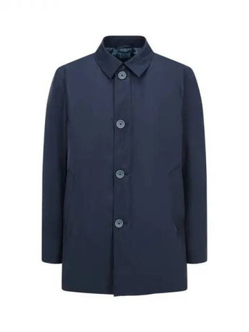 Men s Glossy Collar Single Coat Navy 270639 - HERNO - BALAAN 1