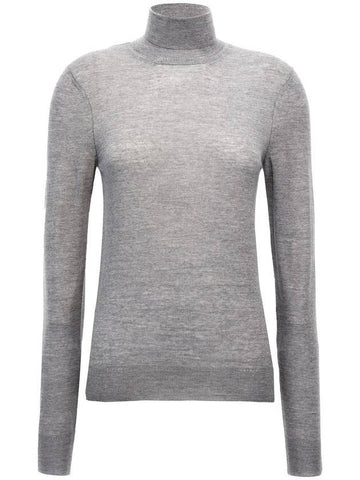 Cassandre Wool Turtle Neck Grey - SAINT LAURENT - BALAAN 1