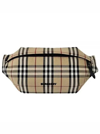 Sonny Embossed Logo Check Belt Bag Beige - BURBERRY - BALAAN 2