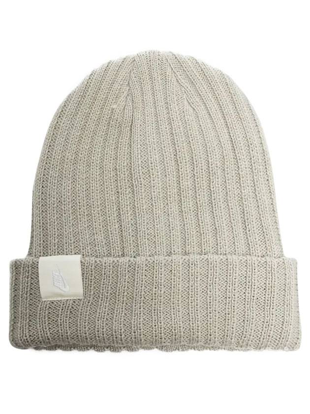 Logo Patch Knit Beanie Grey - NIKE - BALAAN 1