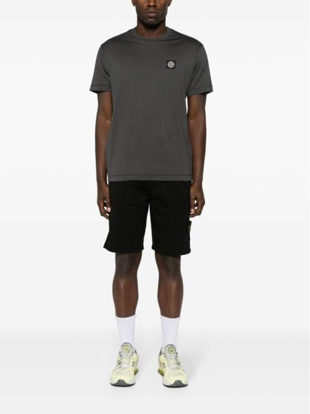 Logo Patch Short Sleeves T-Shirt  Steel Grey - STONE ISLAND - BALAAN 6