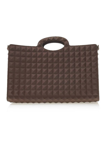 Le Troisieme Stud Pattern Rubber Tote Bag Brown - VALENTINO - BALAAN 2