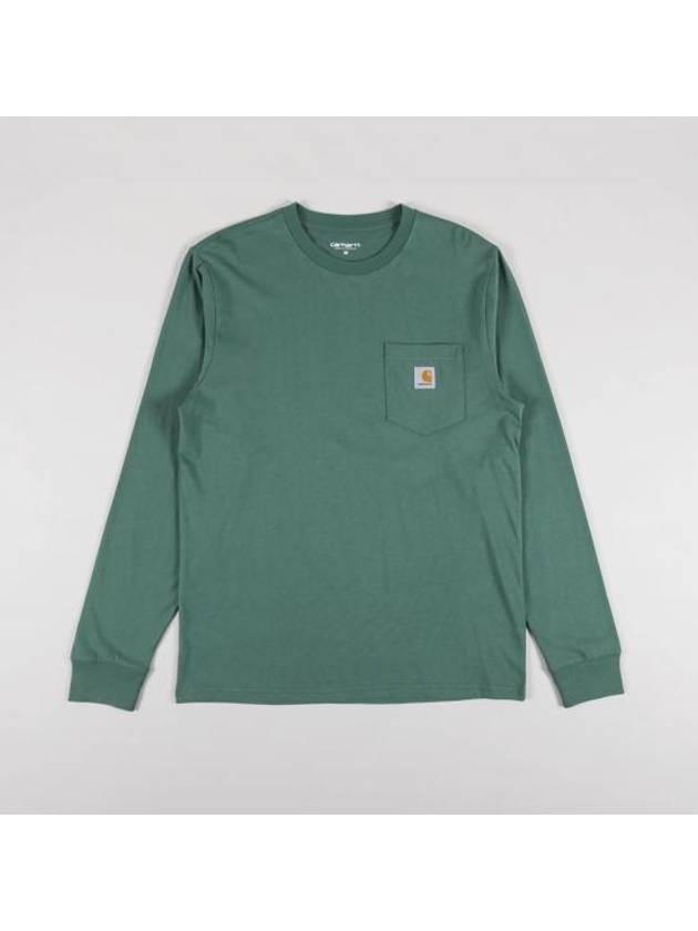 Chest Pocket Logo Long Sleeve T-Shirt Green - CARHARTT WIP - BALAAN 2