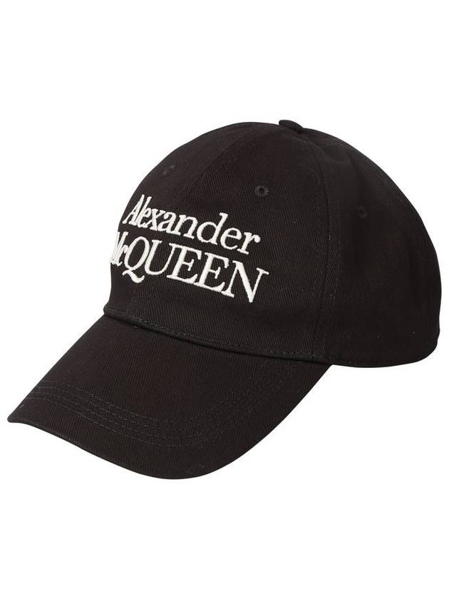 Signature Embroidered Logo Ball Cap White Black - ALEXANDER MCQUEEN - BALAAN 3