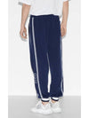 Logo Stripe Print Jogging Track Pants Midnight Blue - GUCCI - BALAAN 4