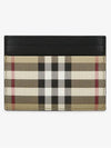 Men's Check Vintage Card Wallet Beige A7026 - BURBERRY - BALAAN 3