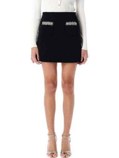 Self-Portrait Knit Embellished Mini Skirt - SELF PORTRAIT - BALAAN 1