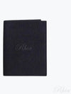 Pebble Grain Passport Holder Card Wallet Black - THOM BROWNE - BALAAN 2