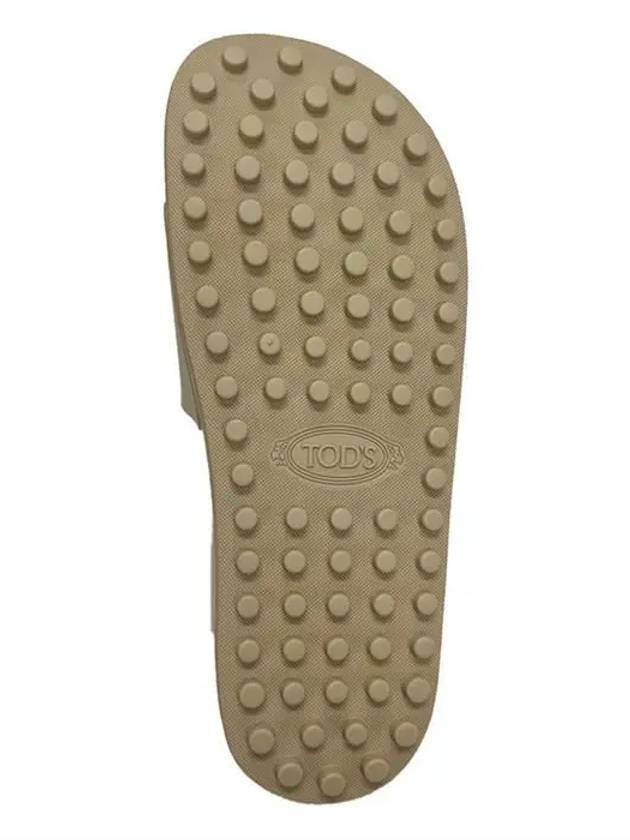 T Embossed Logo Leon Full Slippers Beige - TOD'S - BALAAN 6