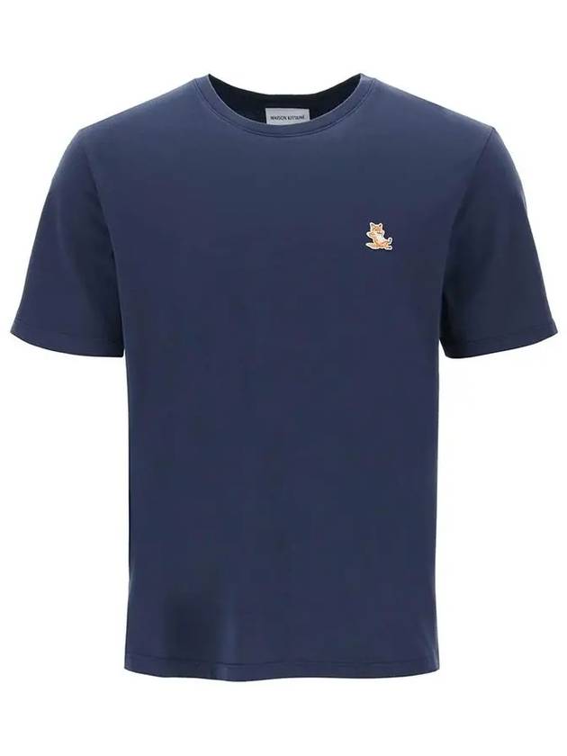 Chillax Fox Patch Regular Short Sleeve T-Shirt Navy - MAISON KITSUNE - BALAAN 2