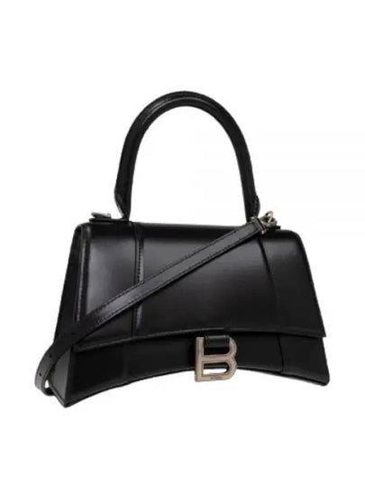 Hourglass Shiny Box Calfskin Small Tote Bag Black - BALENCIAGA - BALAAN 2