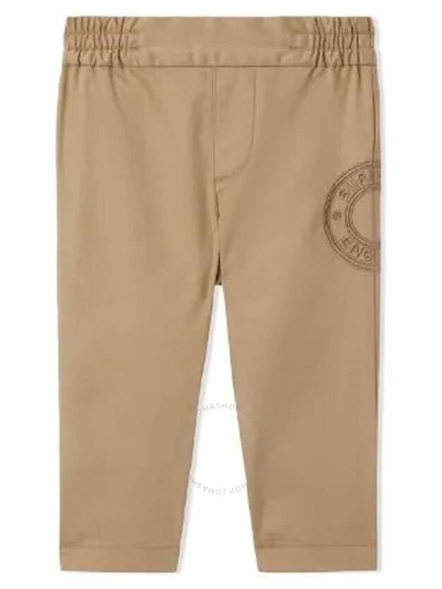 Burberry Boys Romeo Archive Beige Logo Graphic Cotton Twill Trousers, Size 2Y - BURBERRY - BALAAN 1