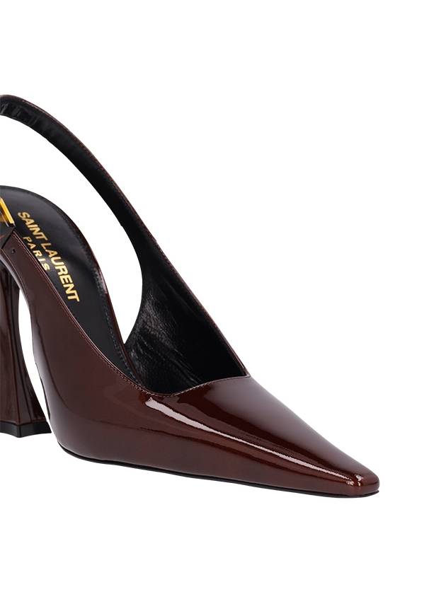 Dune Patent Leather Slingback Heels Marron Glace - SAINT LAURENT - BALAAN 5