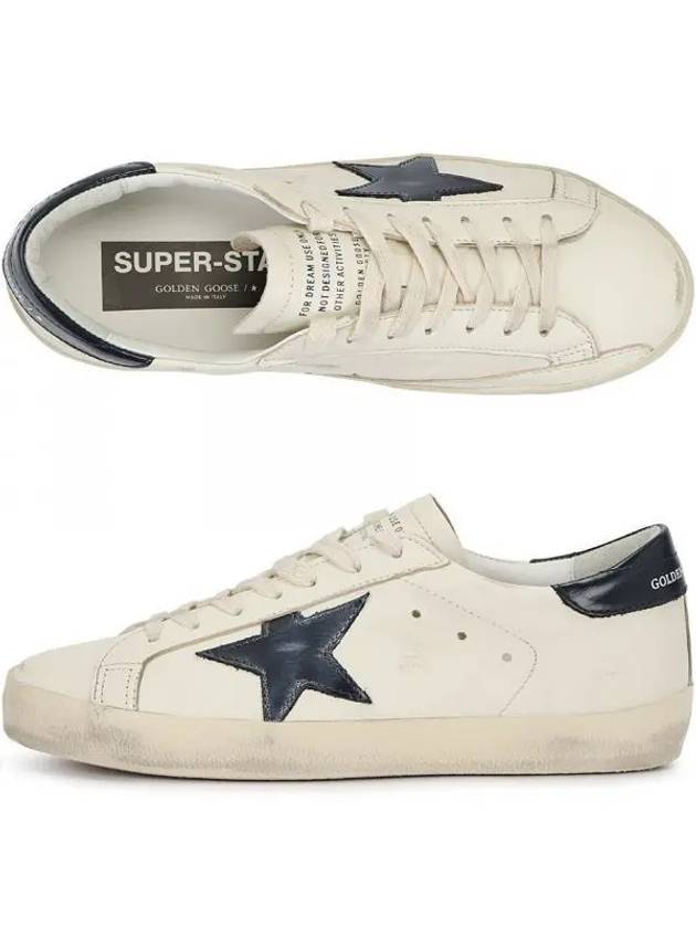 Superstar Beige Night Blue Heel Tab Sneakers - GOLDEN GOOSE - BALAAN 2