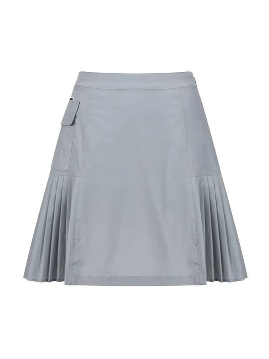 1st Side pleated miniskirt MW3MS245LGY - P_LABEL - BALAAN 1