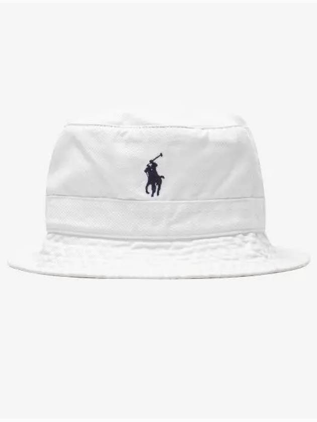 Cotton Chino Bucket Hat White - POLO RALPH LAUREN - BALAAN 1