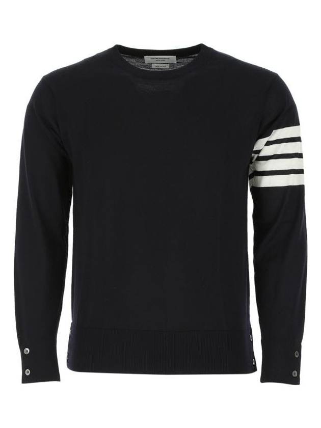 4 Bar Armband Classic Merino Wool Knit Top Navy - THOM BROWNE - BALAAN 2