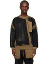 Hand Sprayed Airbrush Treatment Crew Neck Sweatshirt Dark Beige Black - STONE ISLAND - BALAAN 8