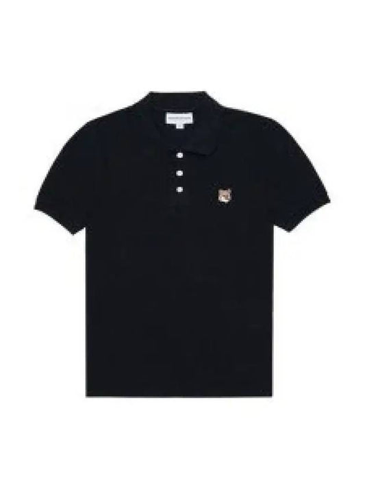 Fox Head Patch Cotton Polo Shirt Black - MAISON KITSUNE - BALAAN 2