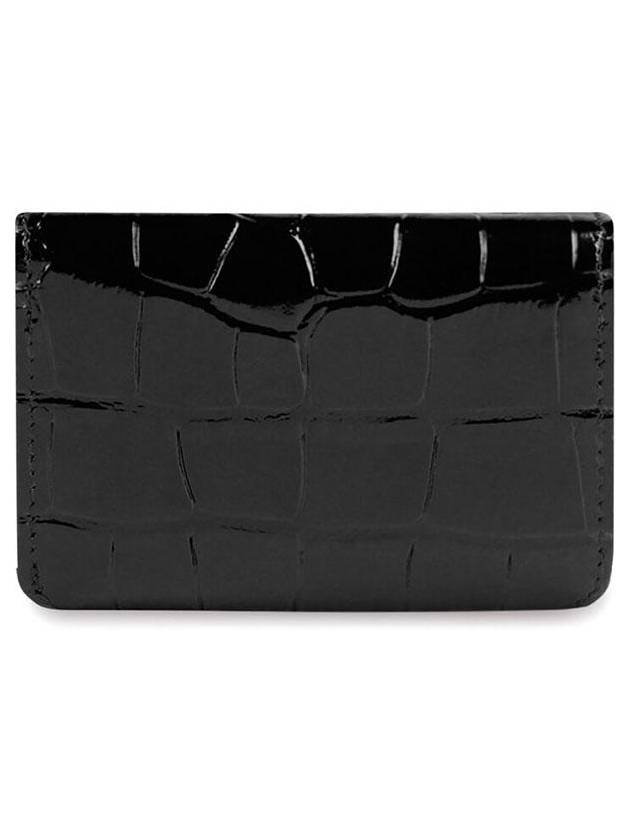 Logo Crocodile Embossed Leather Bifold Wallet Black - BALENCIAGA - BALAAN 4