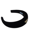 Triangle Logo Velvet Hairband Black - PRADA - BALAAN 3