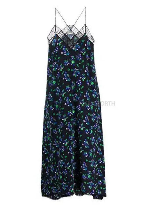 Women WWDR01219 Lace Flower Pattern Long Dress Black 1060575 - ZADIG & VOLTAIRE - BALAAN 1