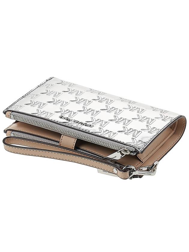 Jet Set Metallic Effect Cald Wallet Silver - MICHAEL KORS - BALAAN 5