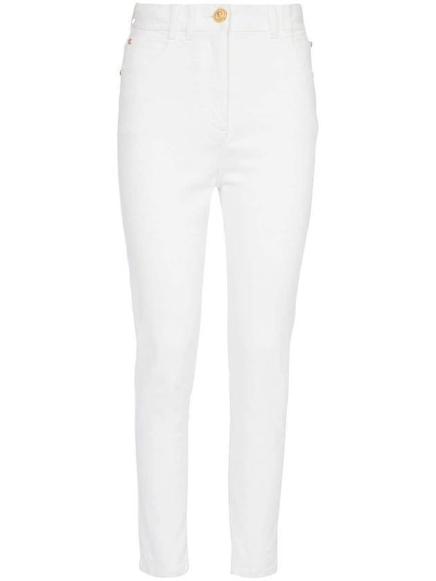 High Waist Slim Fit Jeans White - BALMAIN - BALAAN 1