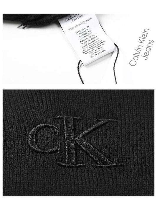 Embroidered CK logo beanie hat black - CALVIN KLEIN - BALAAN 2